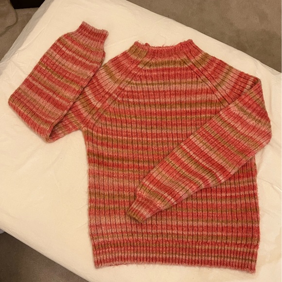 t.la by ANTHROPOLIGIE:size S, horizontal striped: brown, muted peach, red/orange - Picture 4 of 6